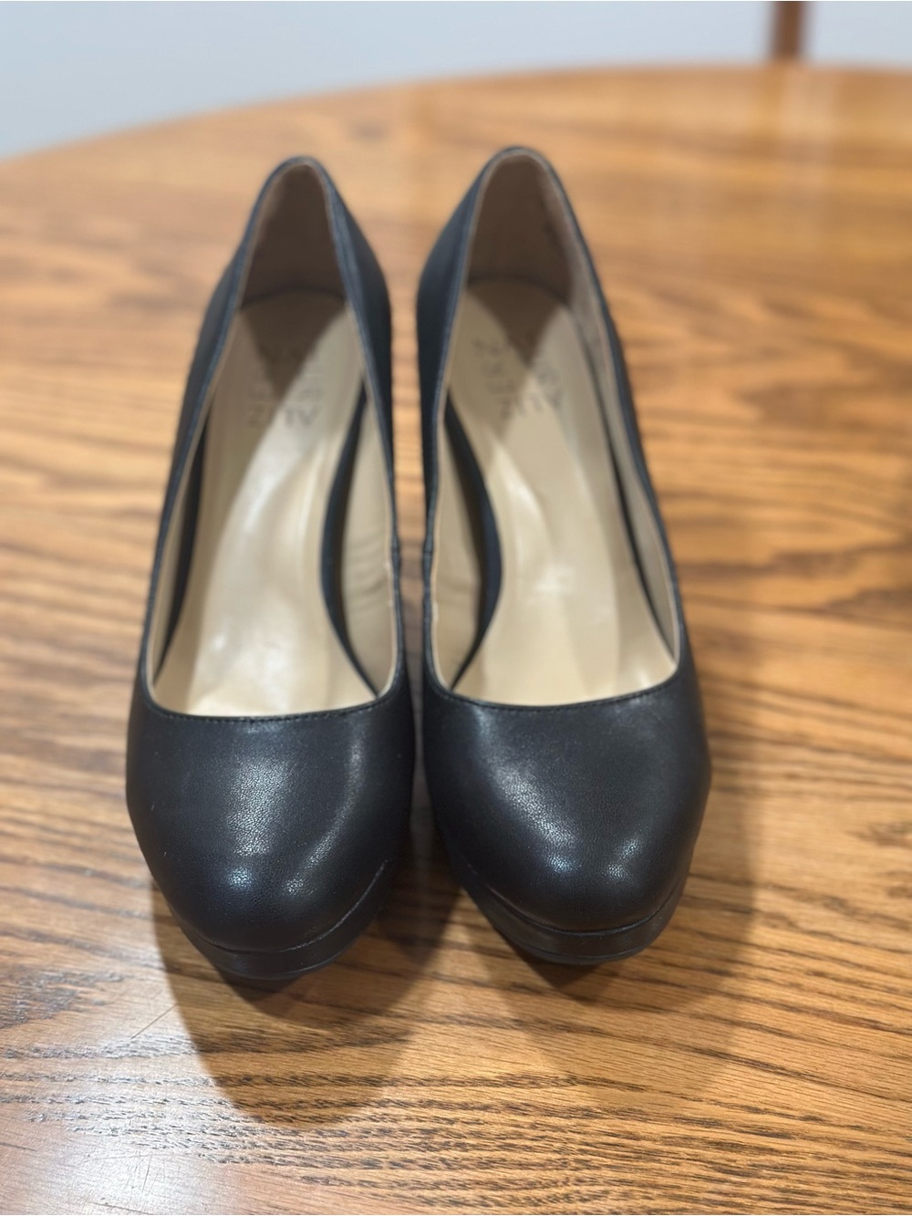 Naturalizer Berlin Platform Pumps Black Block Heel Women Size 8M Leather